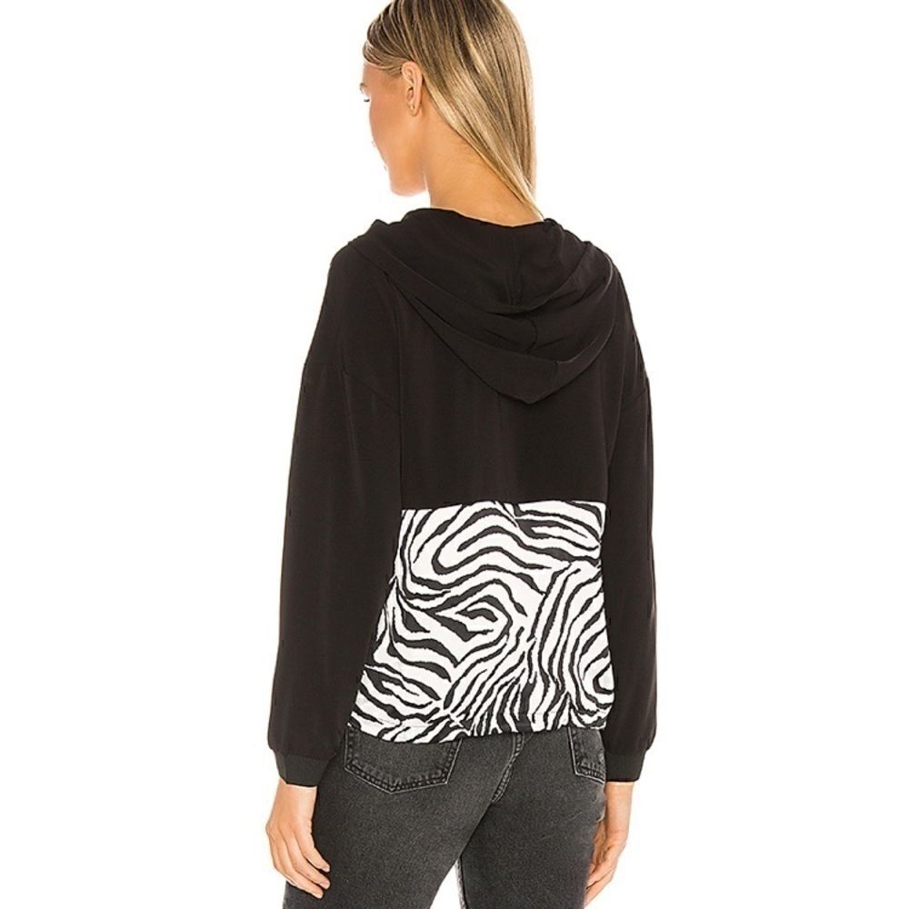 Small Tilly Zip up Spring Jacket in Black & White Zebra - Picture 3 of 9